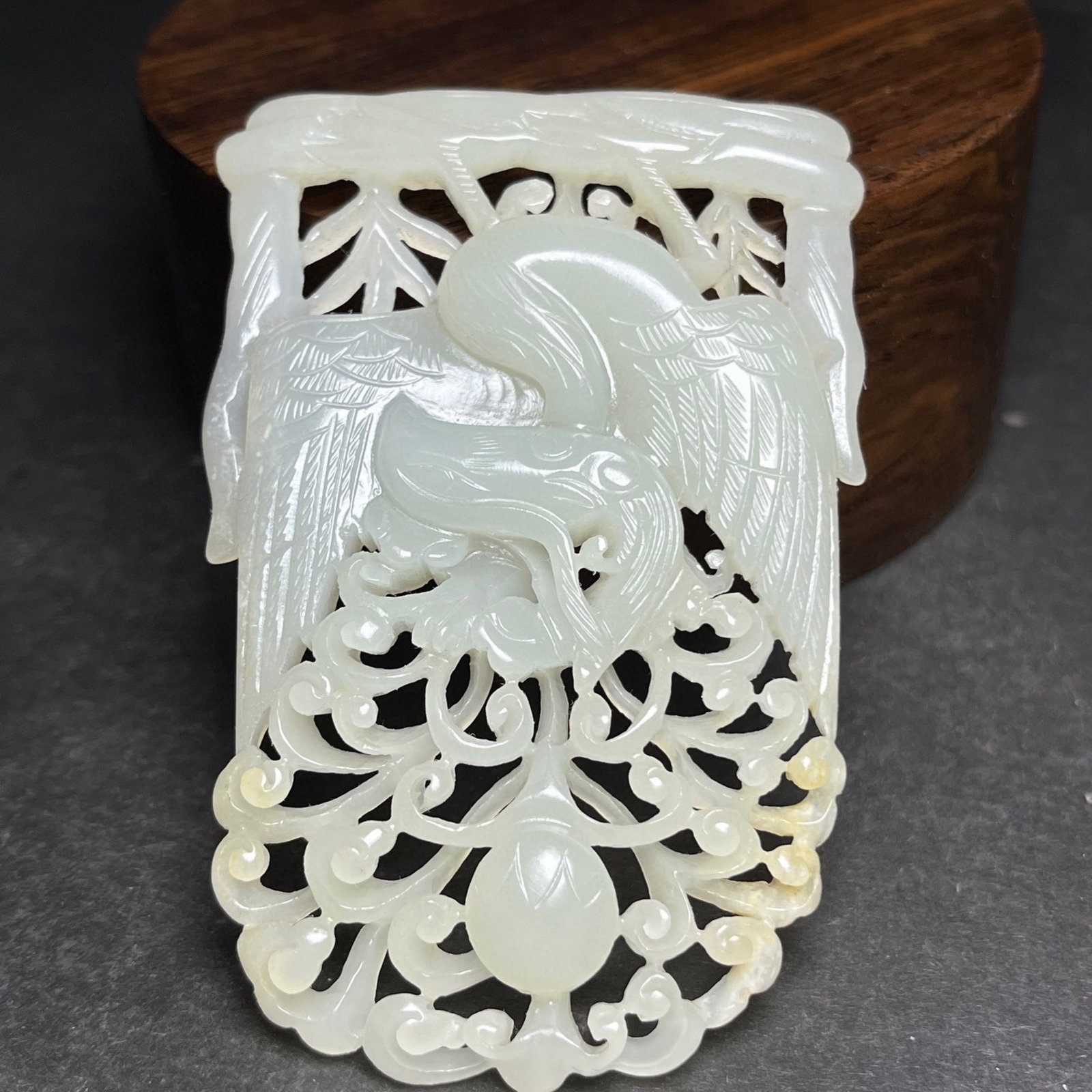 An Exquisite White Jade Hollow Phoenix Pattern Pendant - 3