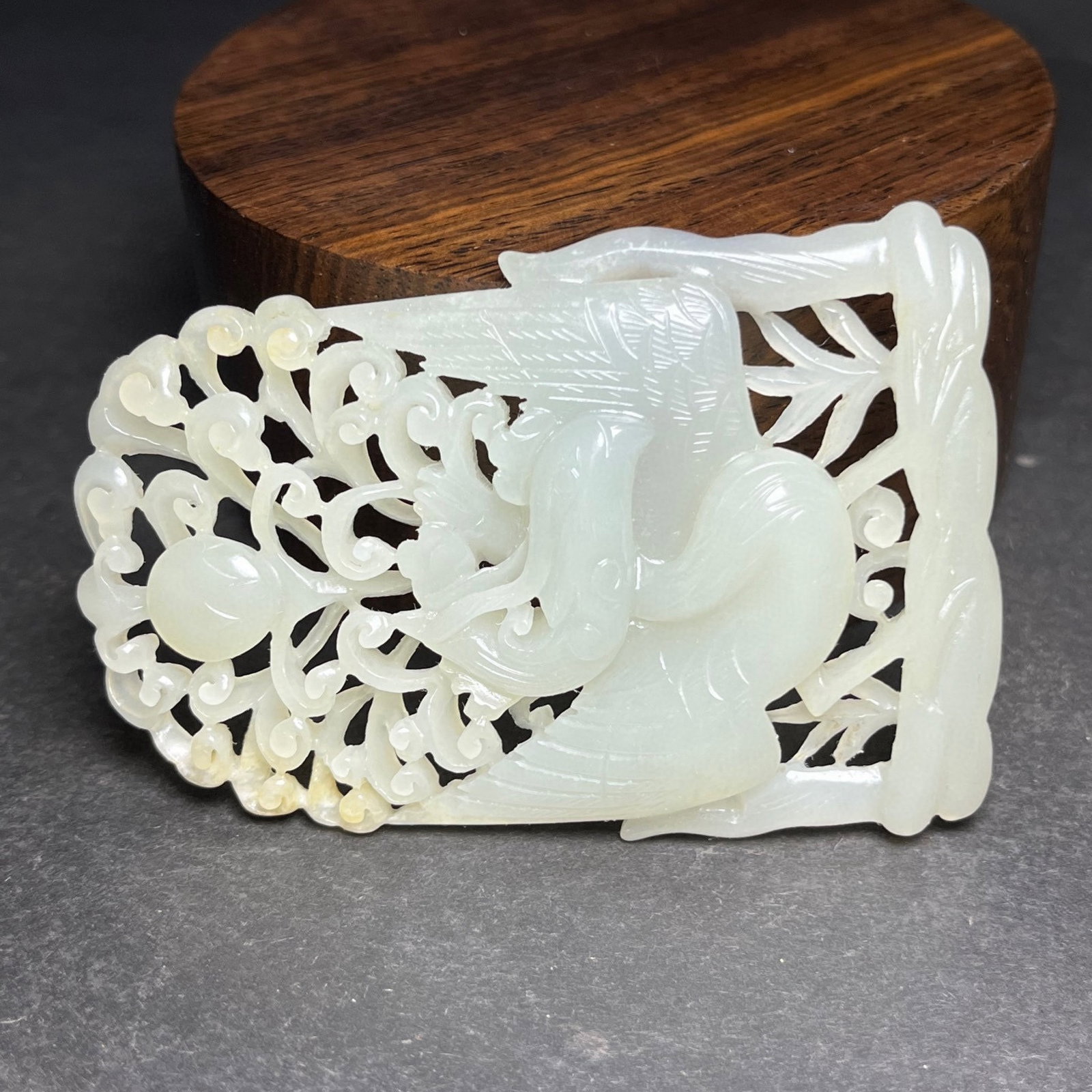 An Exquisite White Jade Hollow Phoenix Pattern Pendant - 4