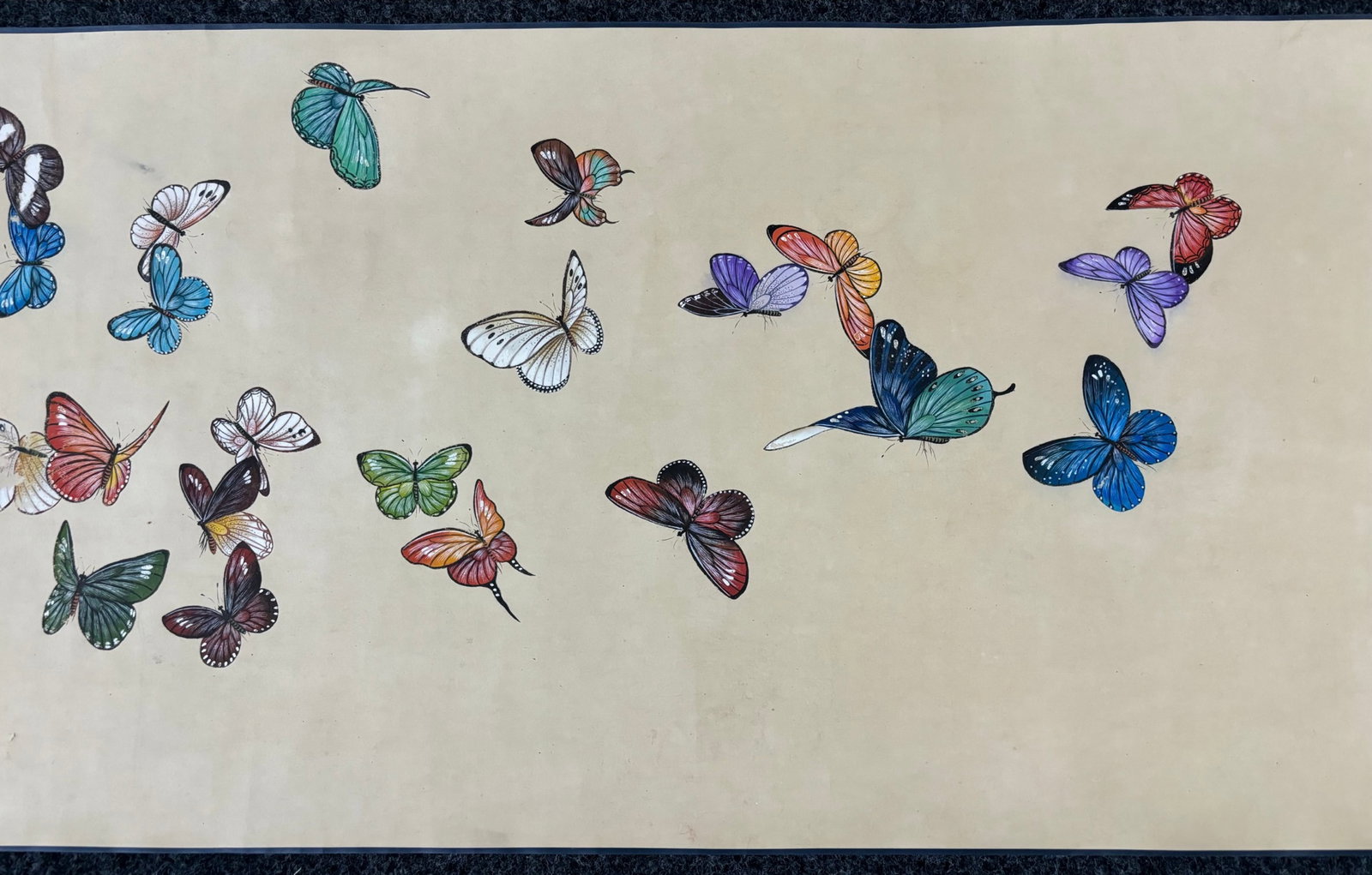 A Chinese Hand Scroll Ink Painting of Butterfly on Paper,Qi Baishi - 4