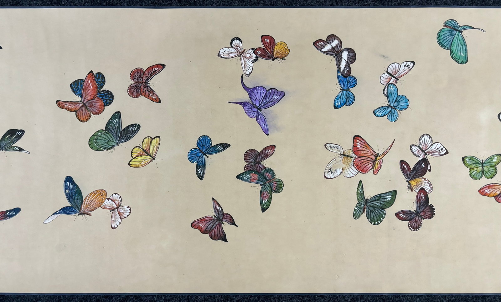 A Chinese Hand Scroll Ink Painting of Butterfly on Paper,Qi Baishi - 5