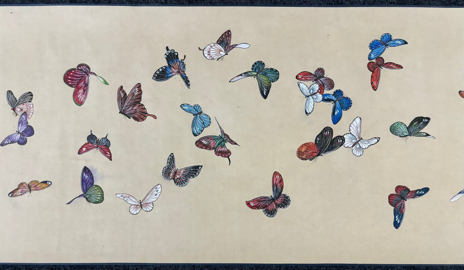 A Chinese Hand Scroll Ink Painting of Butterfly on Paper,Qi Baishi - 6