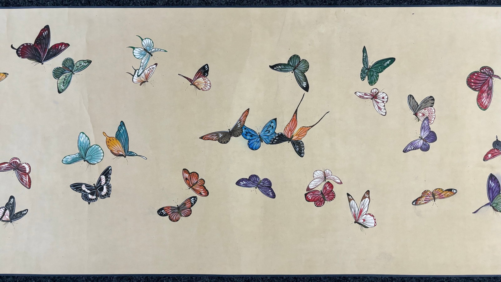 A Chinese Hand Scroll Ink Painting of Butterfly on Paper,Qi Baishi - 7