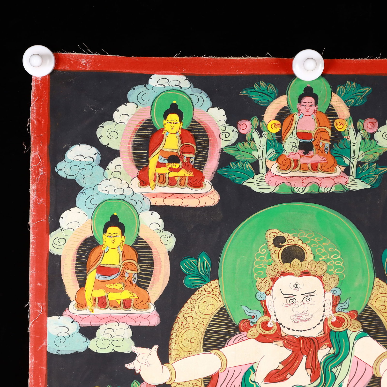 A Rare Painted Color Statue of Mammon Tangka - 3