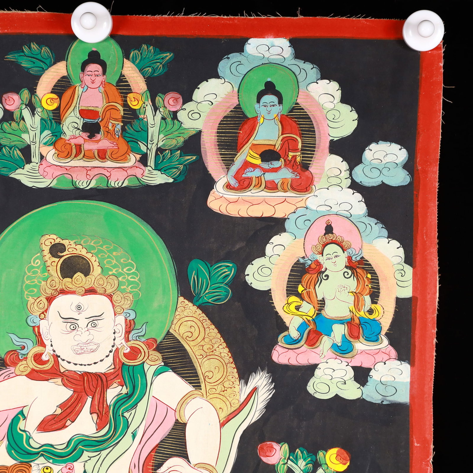 A Rare Painted Color Statue of Mammon Tangka - 4
