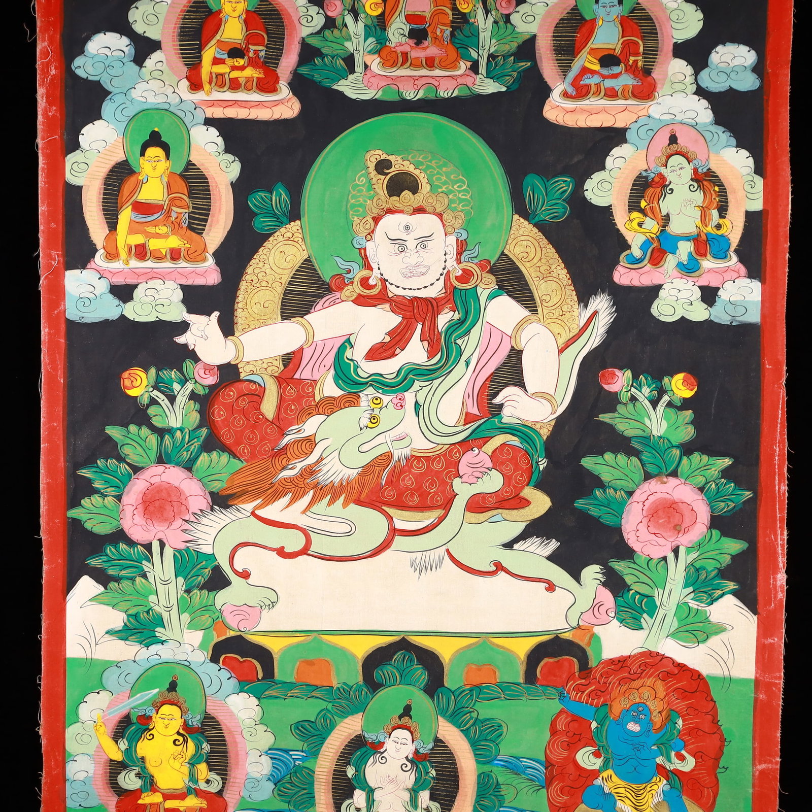 A Rare Painted Color Statue of Mammon Tangka - 5