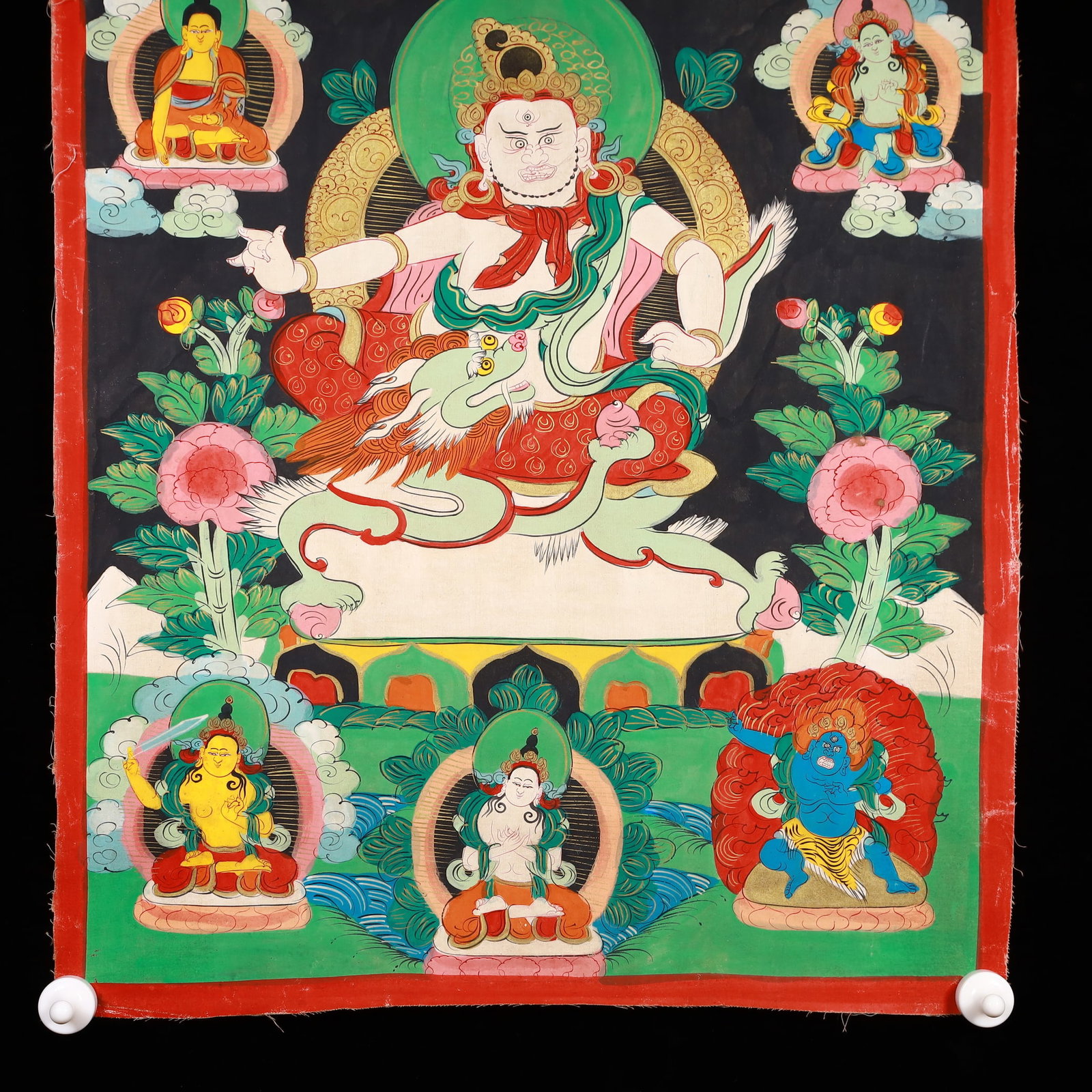 A Rare Painted Color Statue of Mammon Tangka - 7