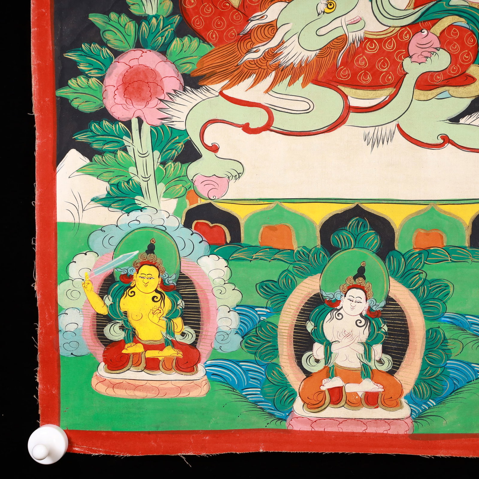 A Rare Painted Color Statue of Mammon Tangka - 8