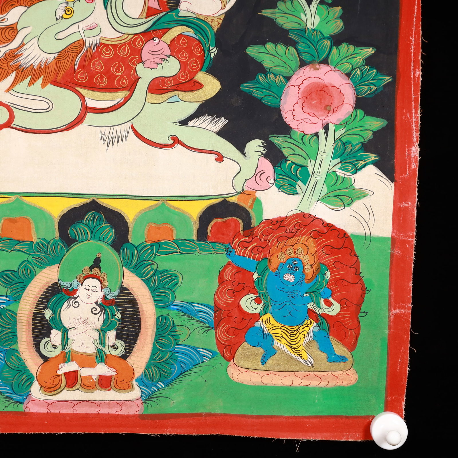 A Rare Painted Color Statue of Mammon Tangka - 9