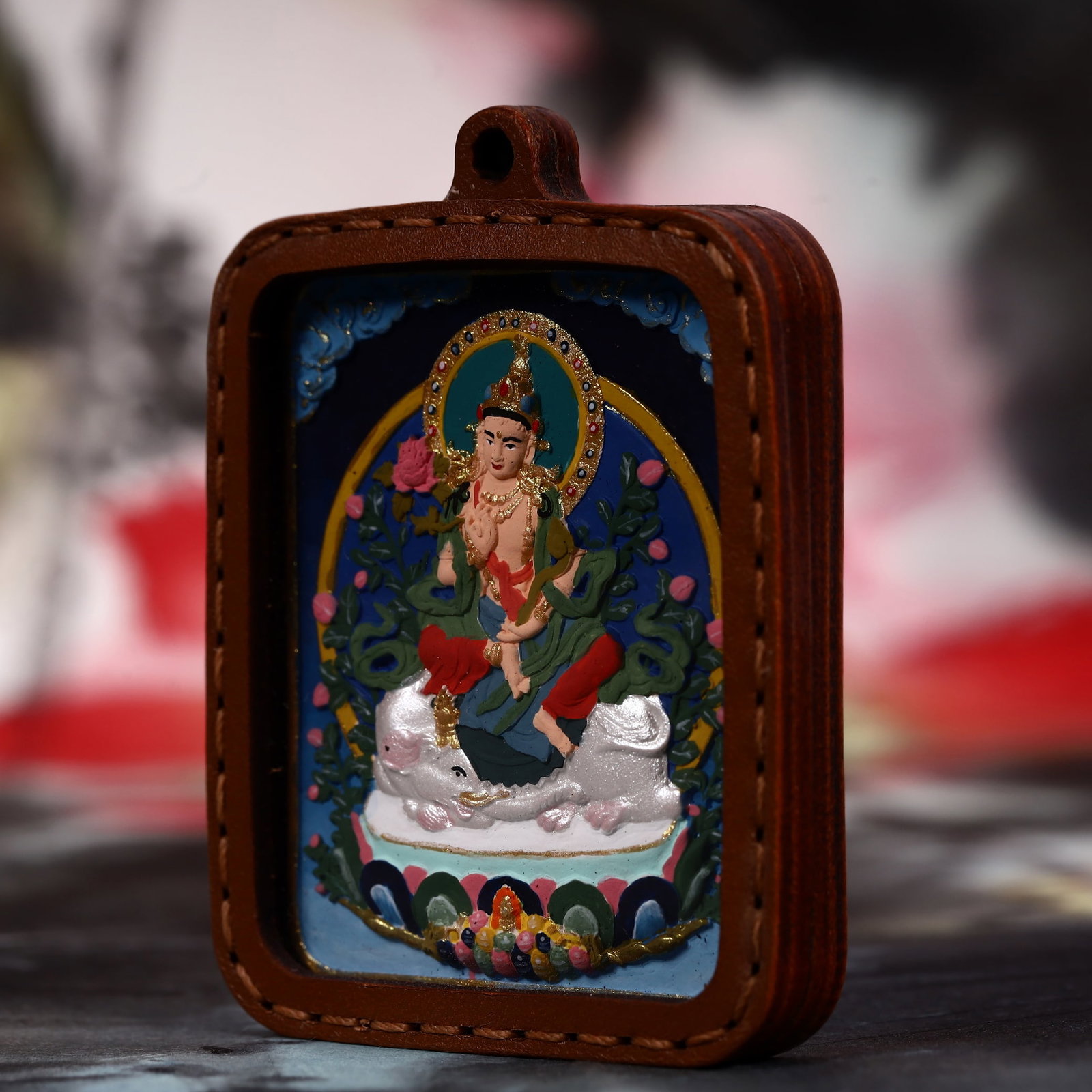 An Exquisite Painted Color Statue of Samantabhadra Tangka - 2