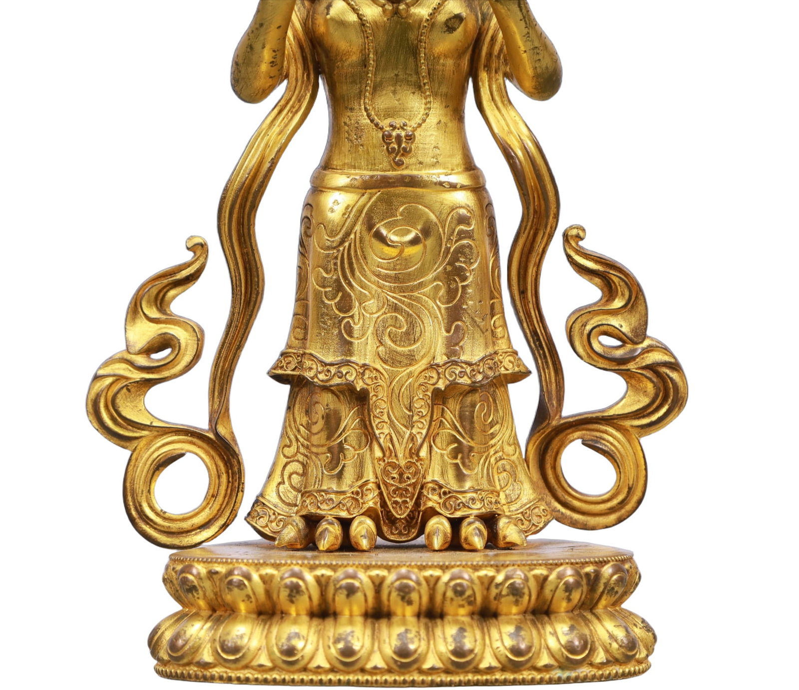 A Solemn Gilt Bronze Statue of Bodhisattva - 3