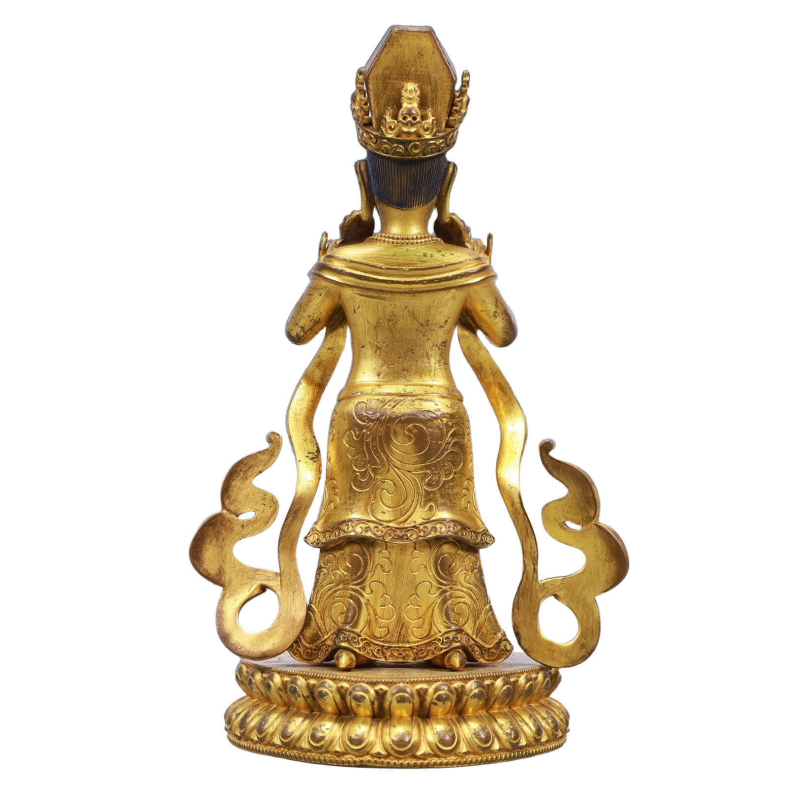 A Solemn Gilt Bronze Statue of Bodhisattva - 8