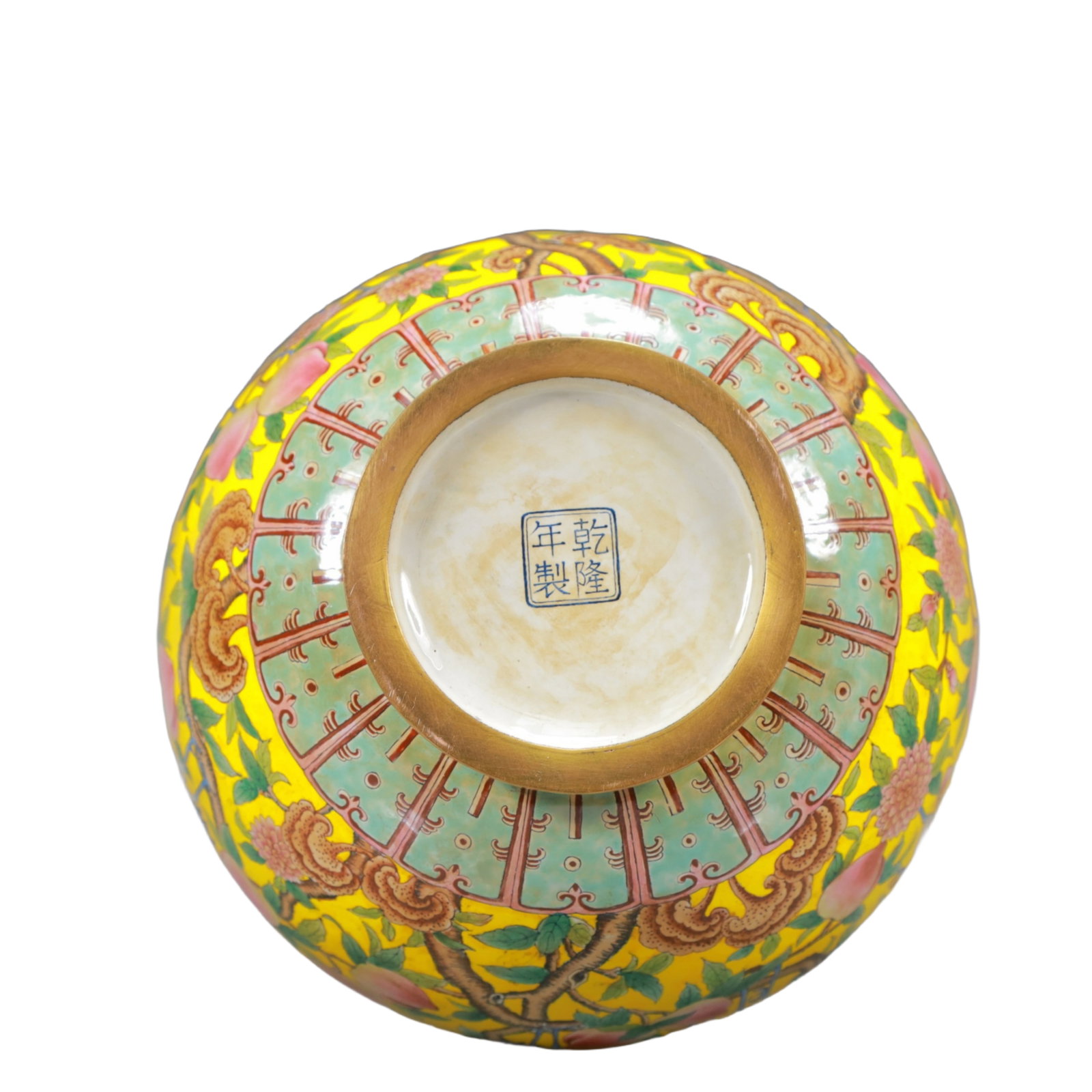 A Rare Painted Enamel Crane and Peach Pattern Gourd-Shaped Vase - 11
