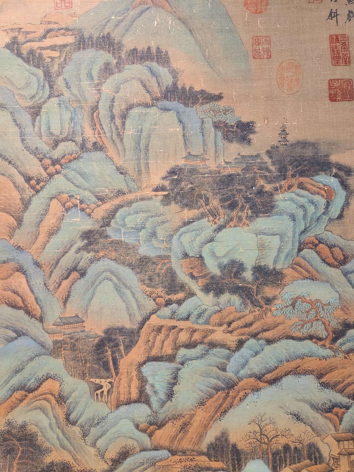 A Chinese Vertical Scroll Ink Painting of Landscape on Silk,Yan Wengui - 4