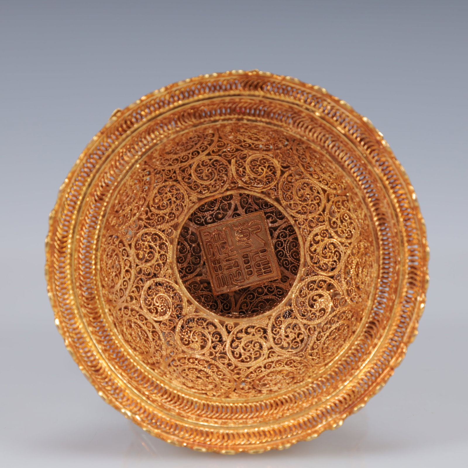 An Exquisite Filigree and Gilding Inlaid White Jade Double-Ears Censer,Inlaid Gems - 12