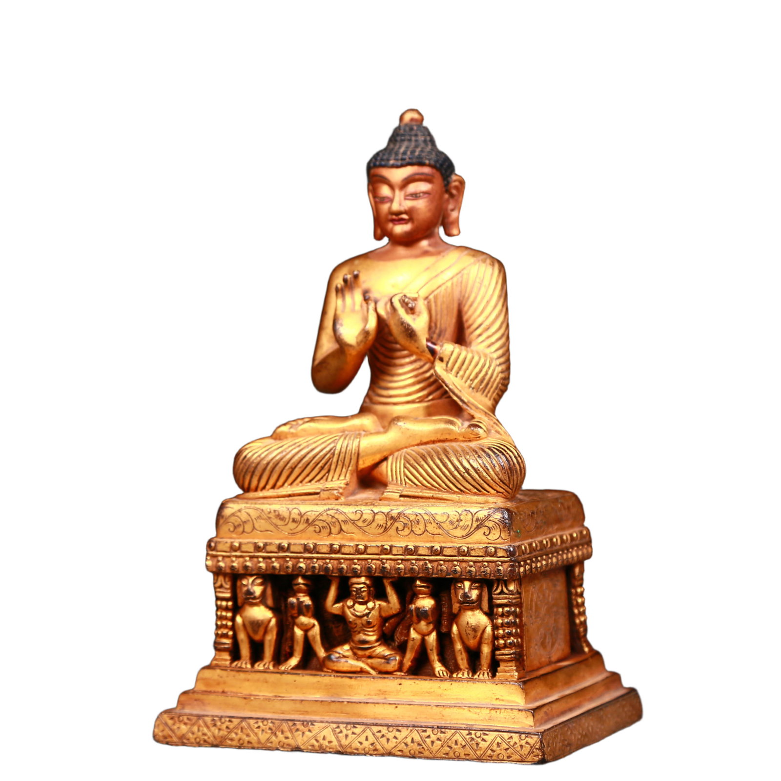 An exquisite gilt bronze statue of Sakyamuni - 4