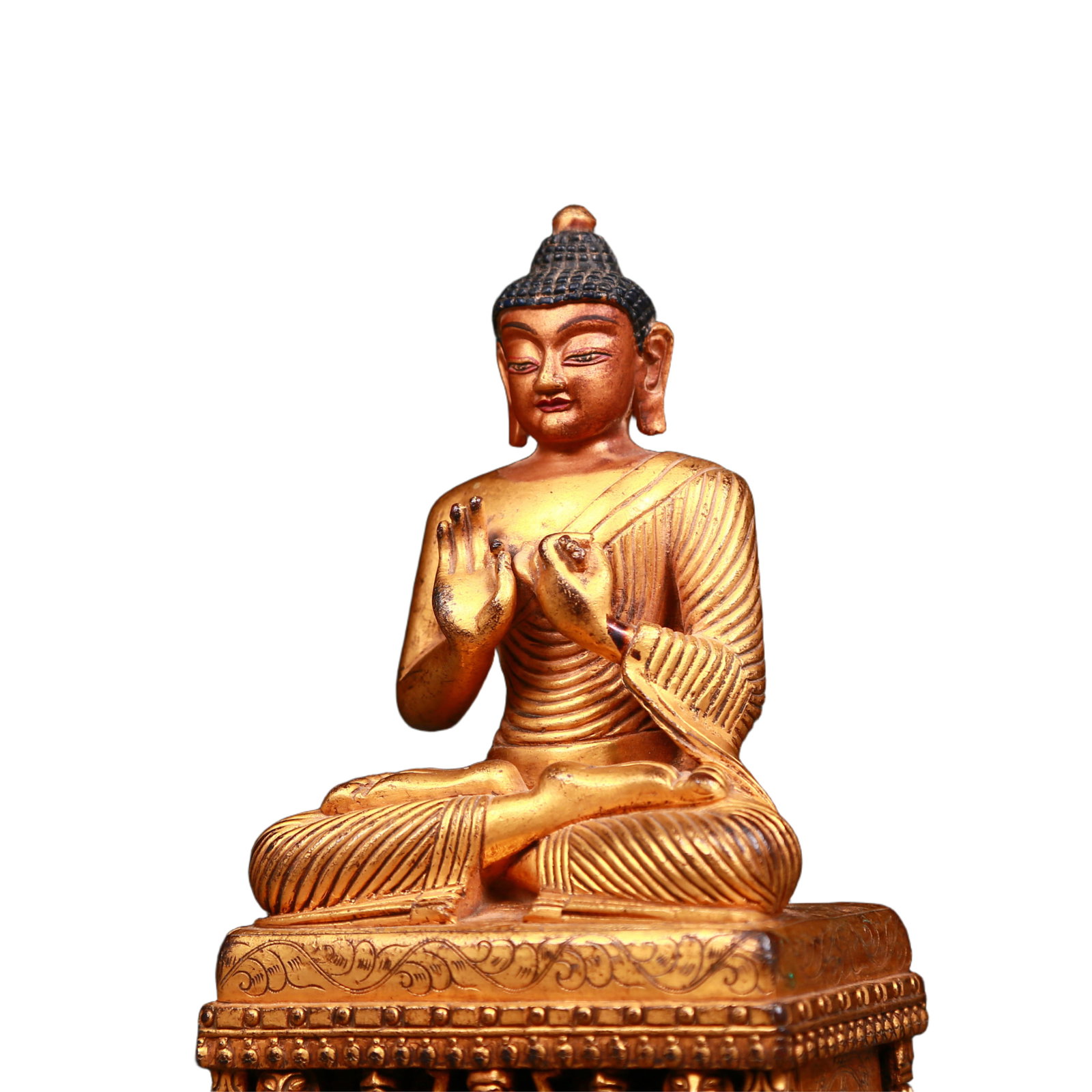 An exquisite gilt bronze statue of Sakyamuni - 5