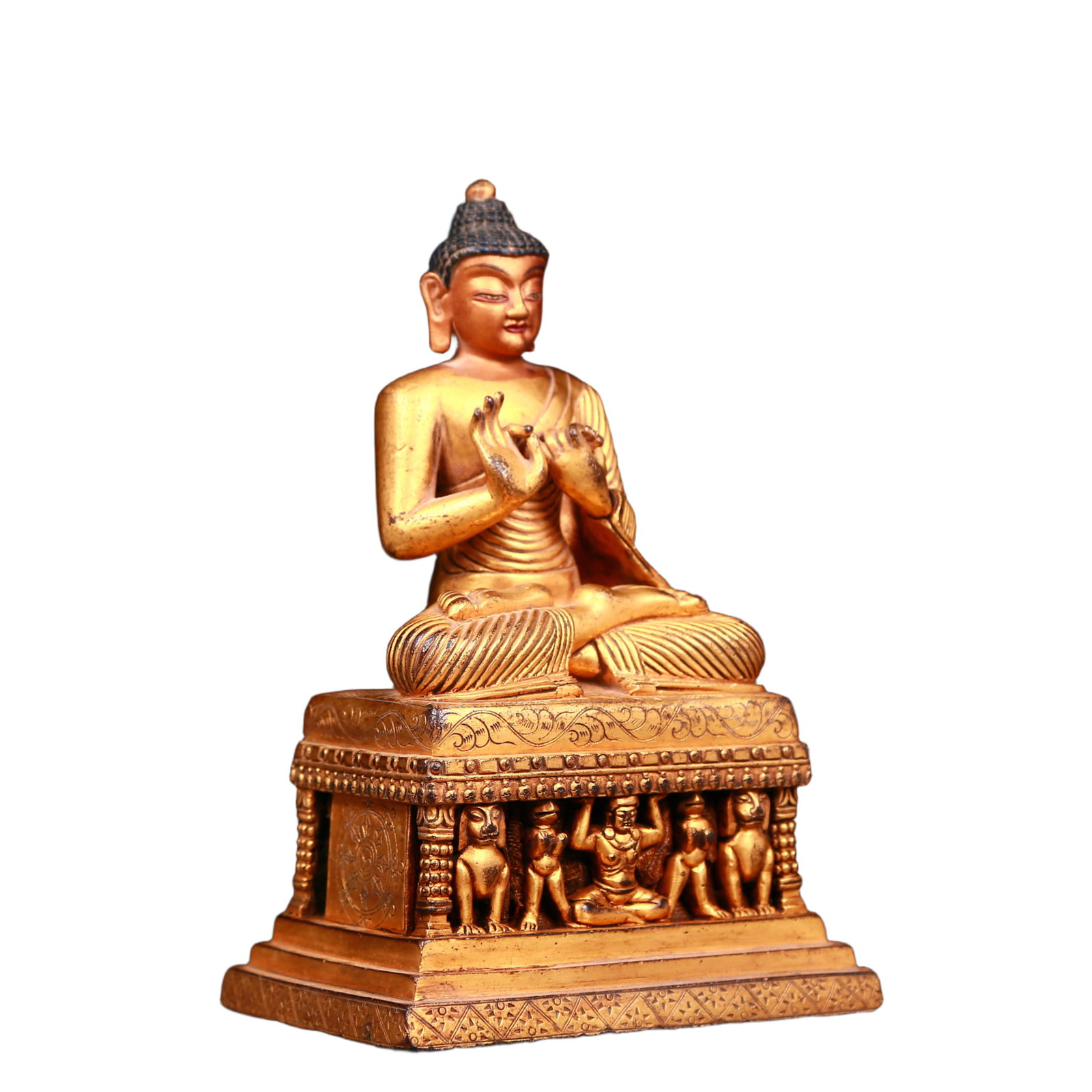 An exquisite gilt bronze statue of Sakyamuni - 7