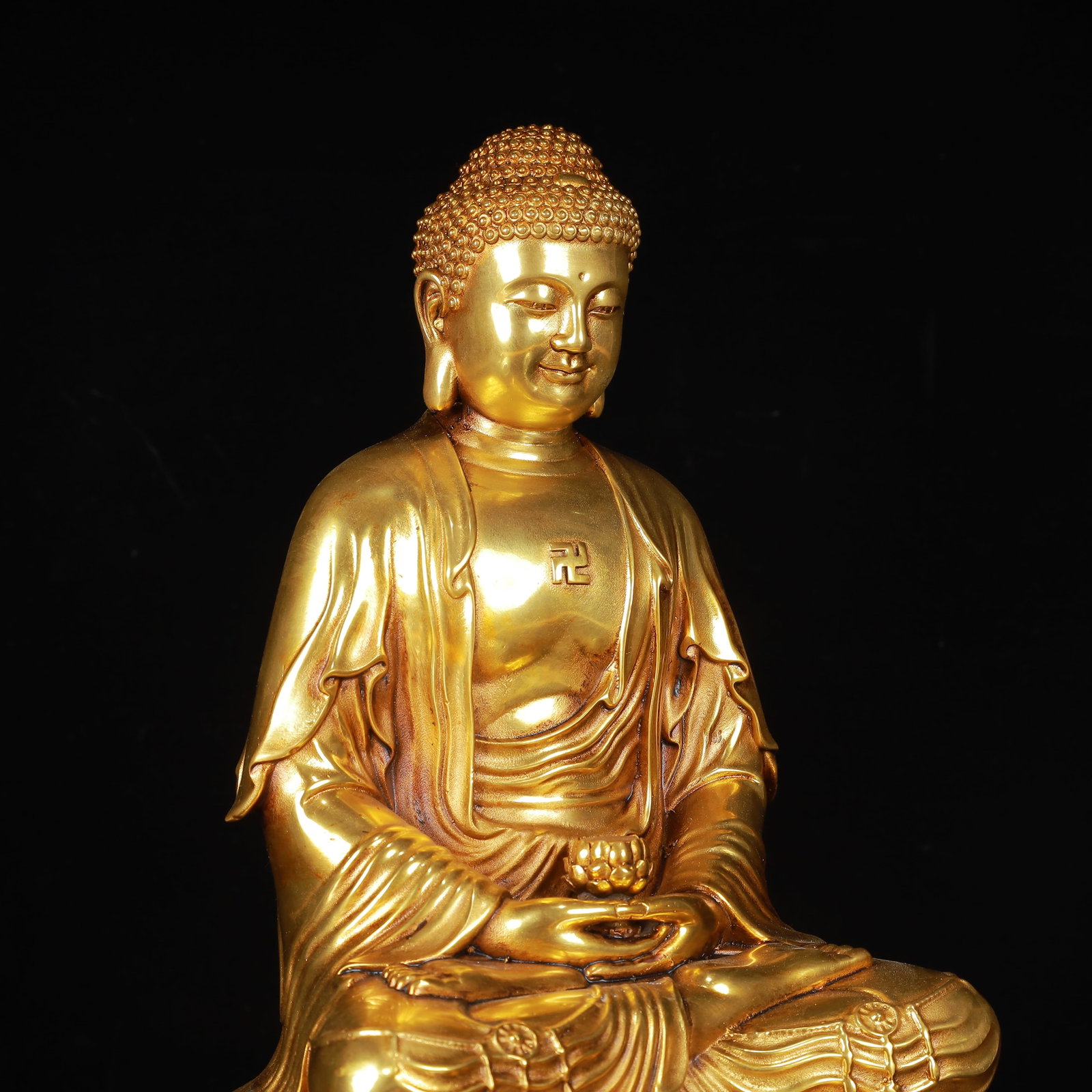 An Exquisite Gilt Bronze Statue of Sakyamuni - 10