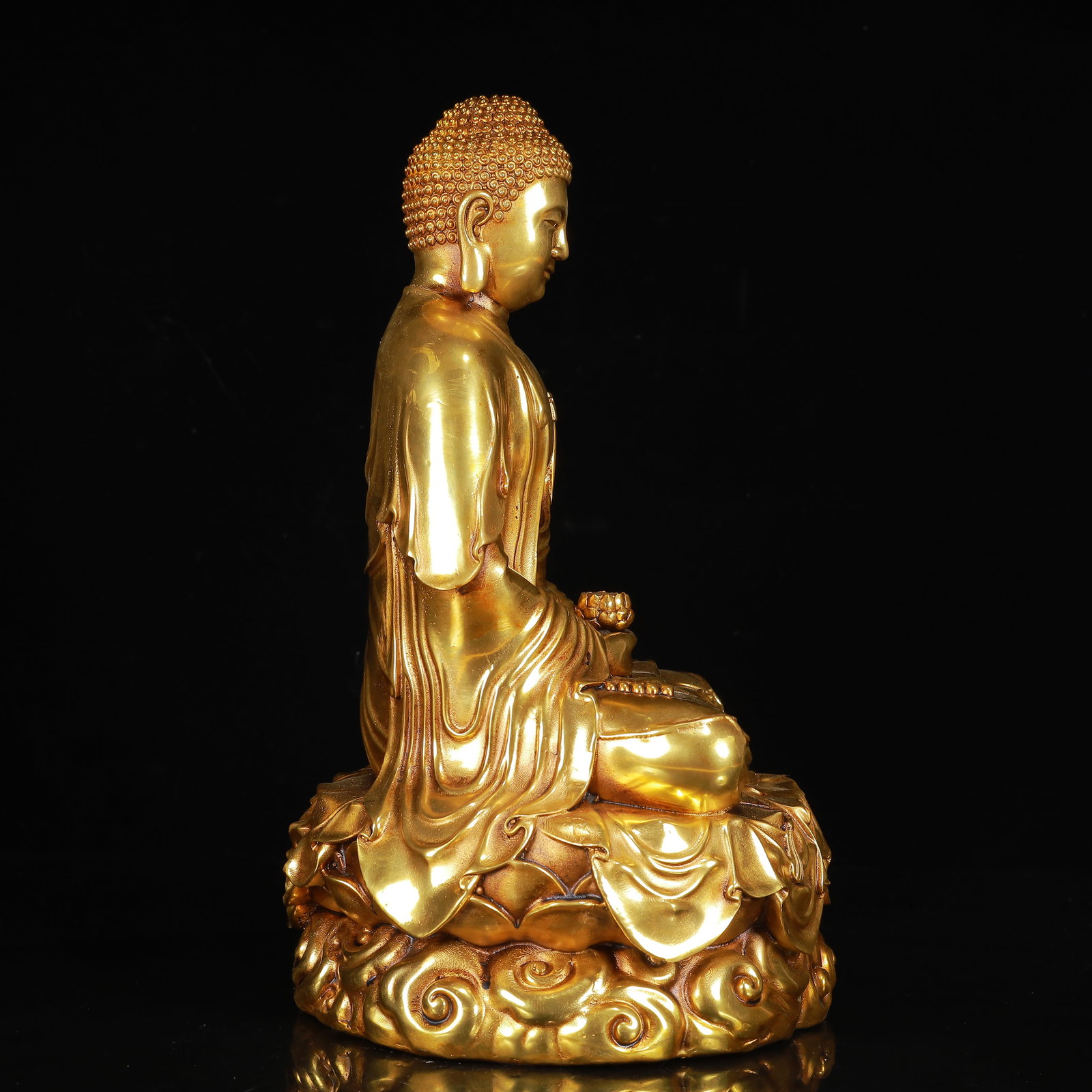 An Exquisite Gilt Bronze Statue of Sakyamuni - 12