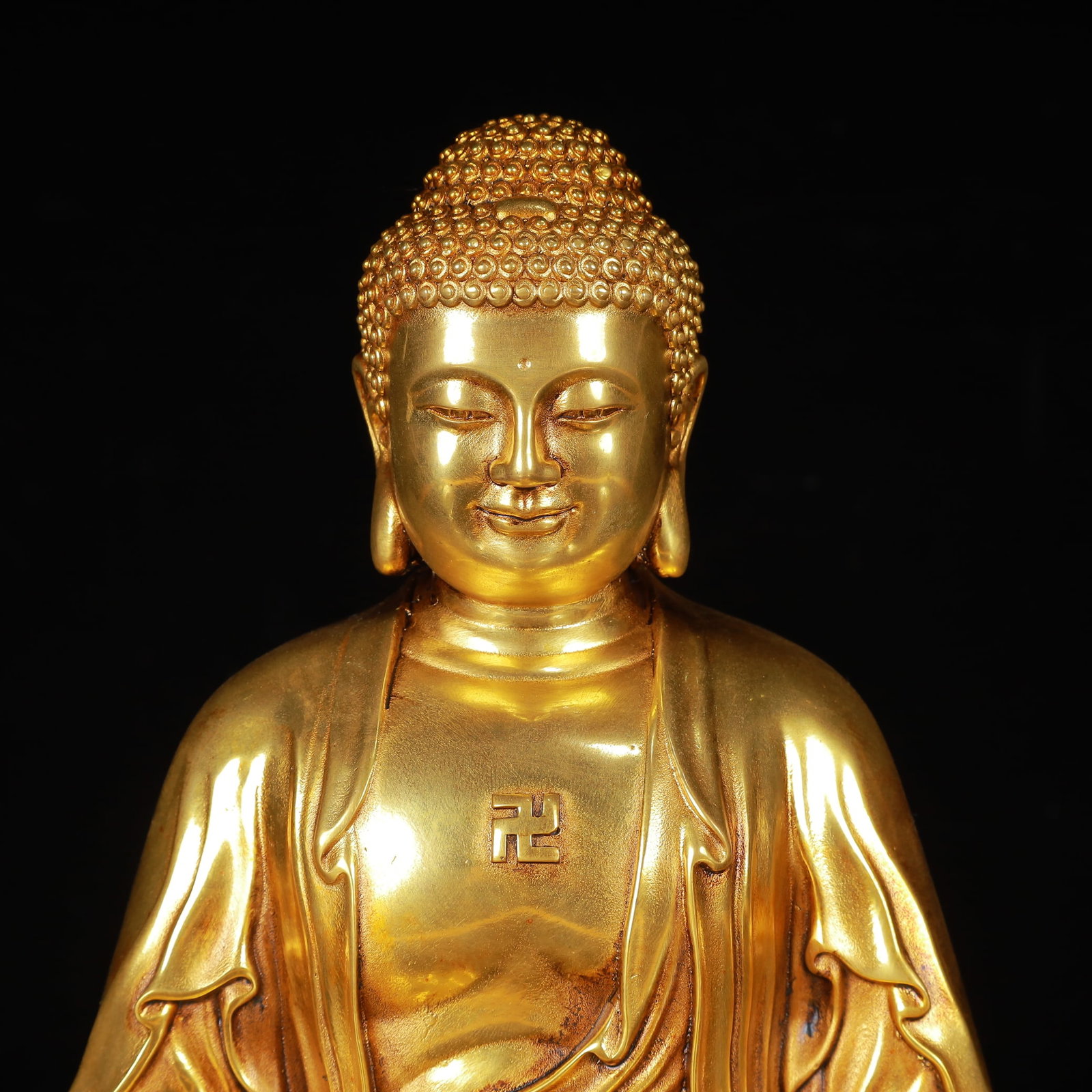 An Exquisite Gilt Bronze Statue of Sakyamuni - 2