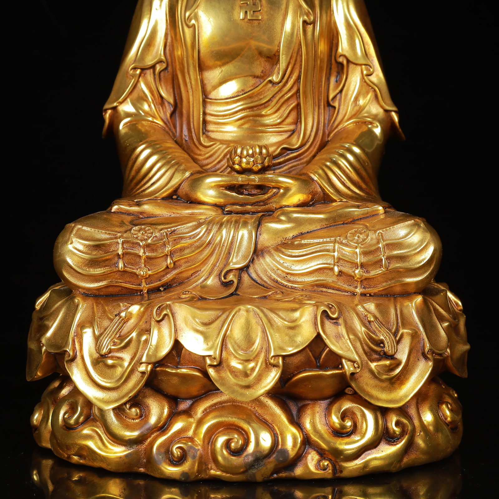 An Exquisite Gilt Bronze Statue of Sakyamuni - 5