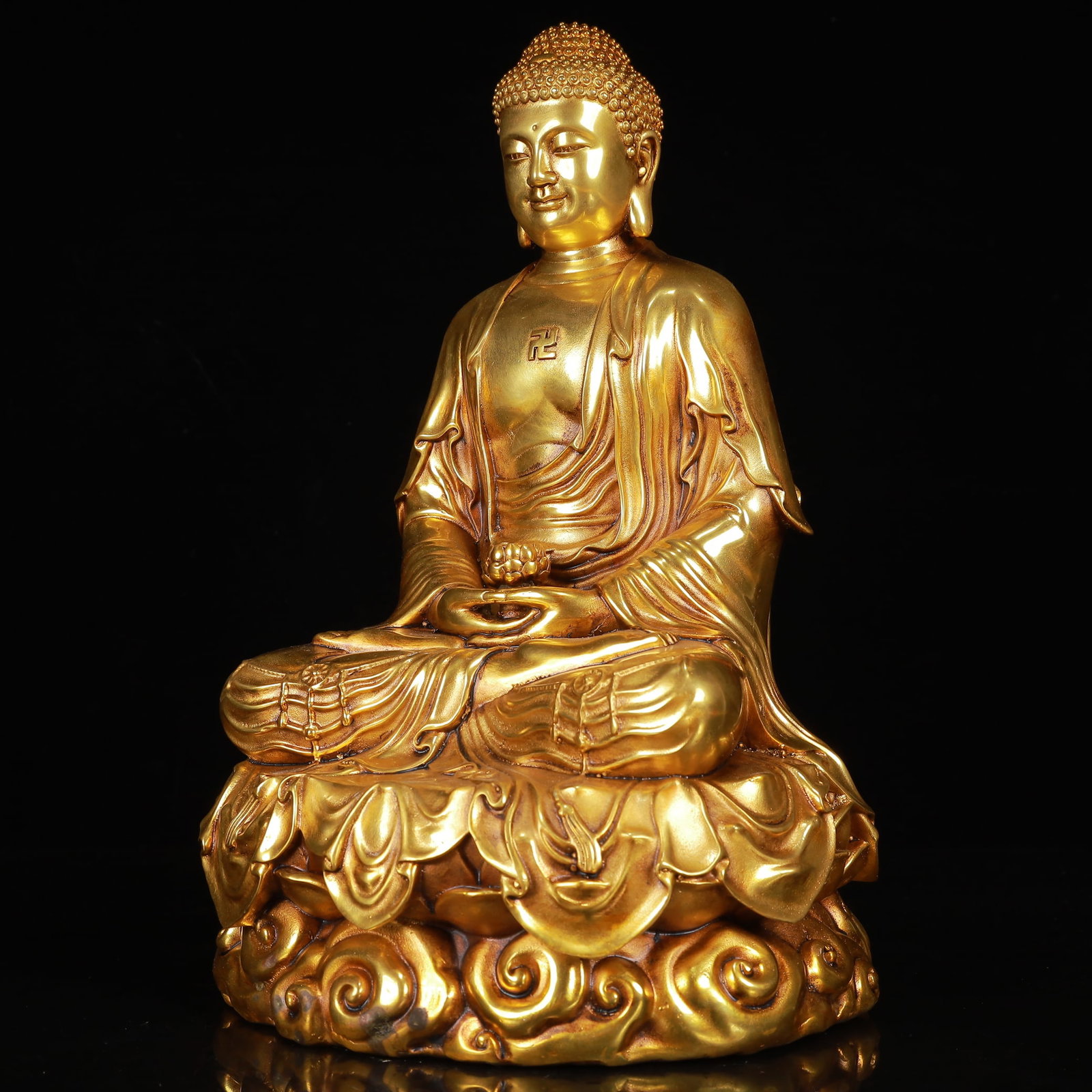 An Exquisite Gilt Bronze Statue of Sakyamuni - 6