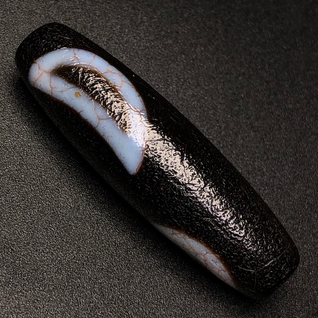 An Exquisite Sun,Moon and Star Pattern Dzi Bead Pendant - 6