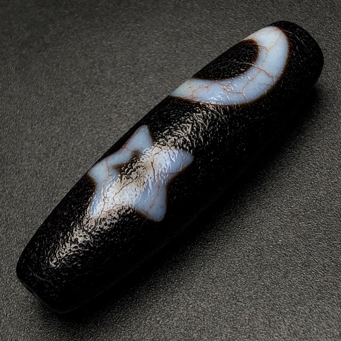An Exquisite Sun,Moon and Star Pattern Dzi Bead Pendant - 7