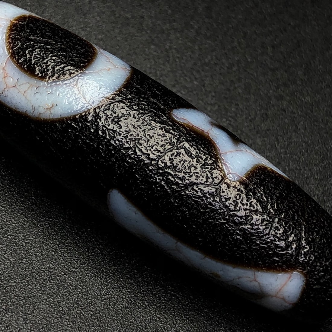 An Exquisite Sun,Moon and Star Pattern Dzi Bead Pendant - 8