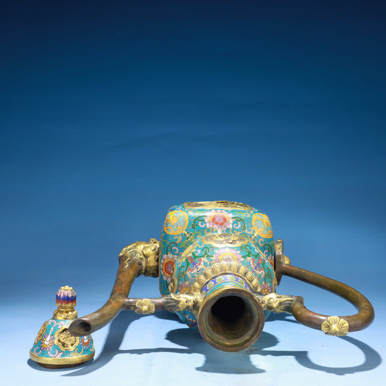 An Exquisite Cloisonne Flower Pattern Ewer,with Base - 11