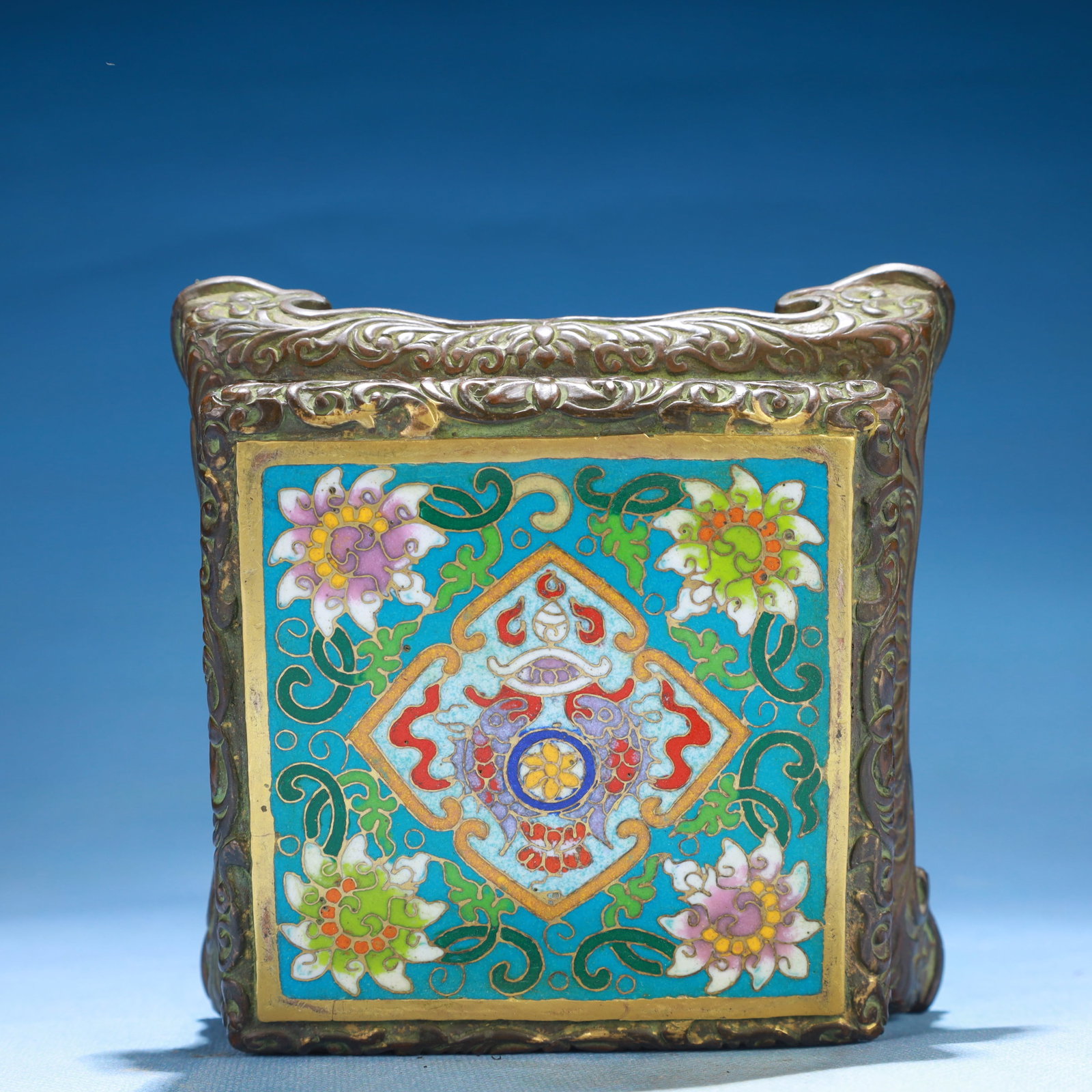 An Exquisite Cloisonne Flower Pattern Ewer,with Base - 13