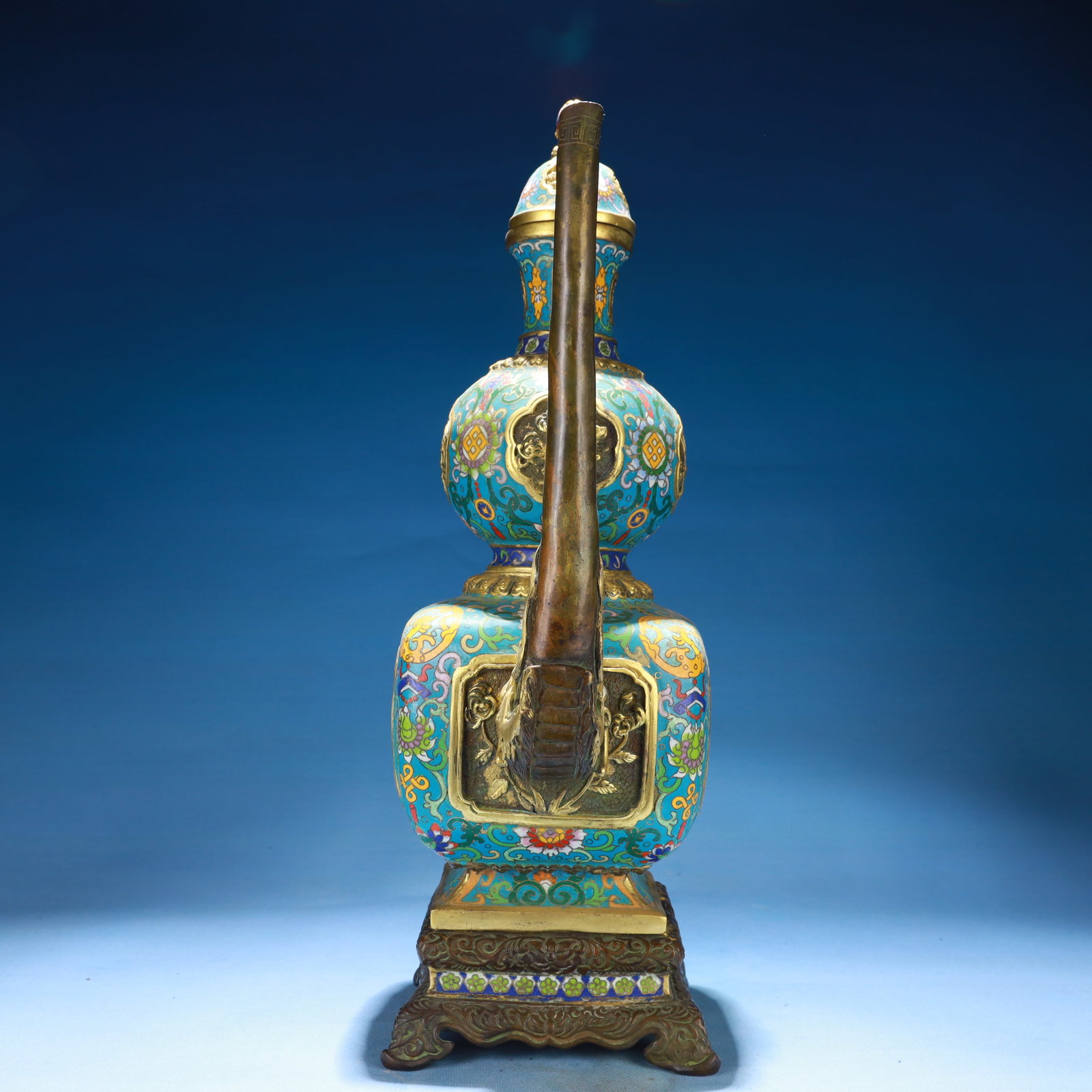 An Exquisite Cloisonne Flower Pattern Ewer,with Base - 6