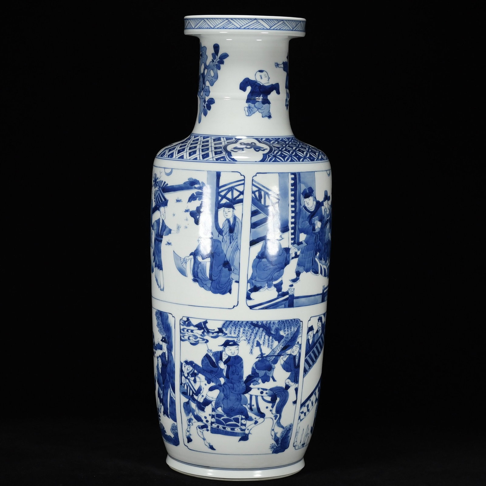 A Huge Blue and White Character and Story Pattern Vase - 3
