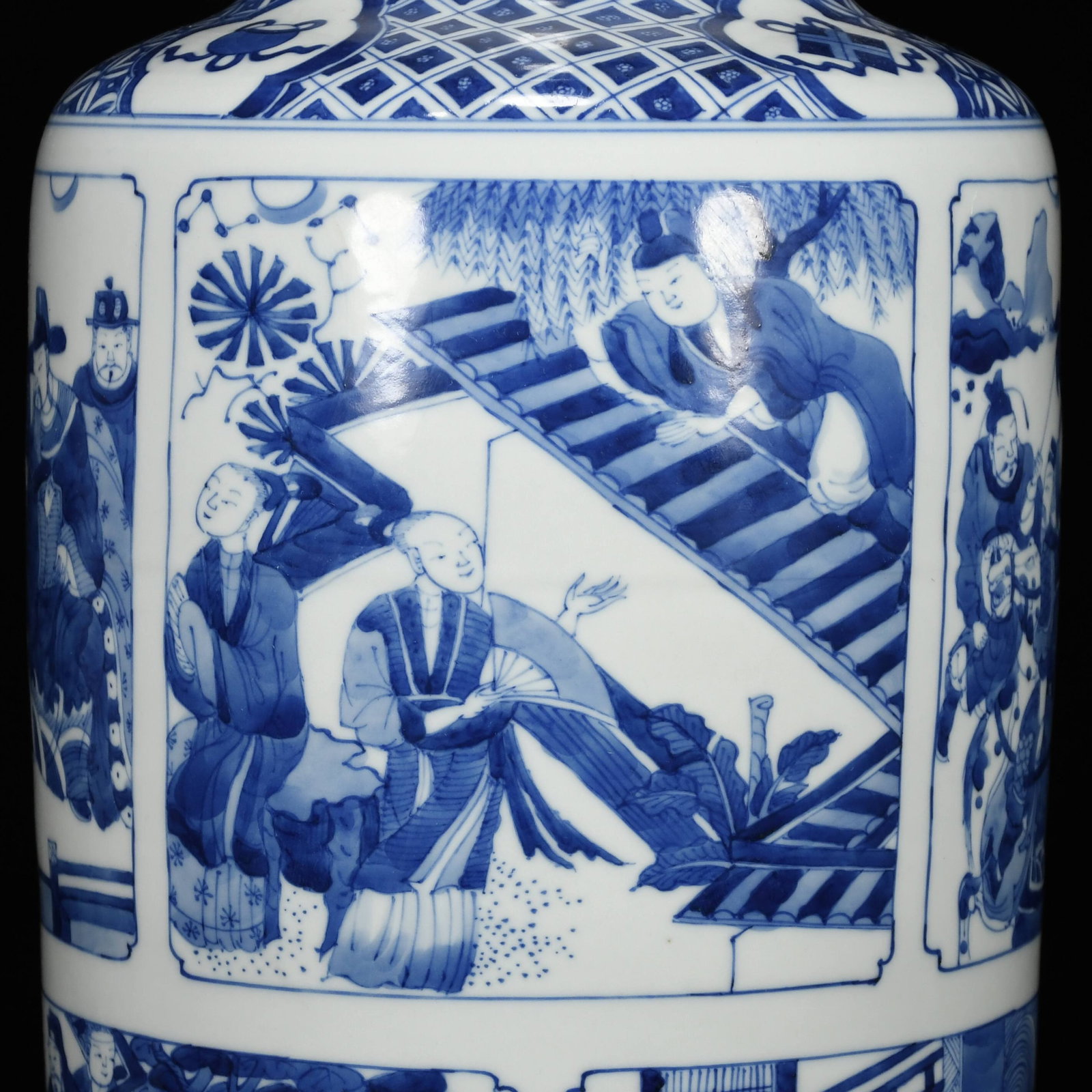 A Huge Blue and White Character and Story Pattern Vase - 7