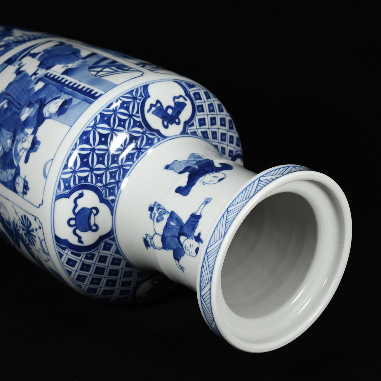 A Huge Blue and White Character and Story Pattern Vase - 8