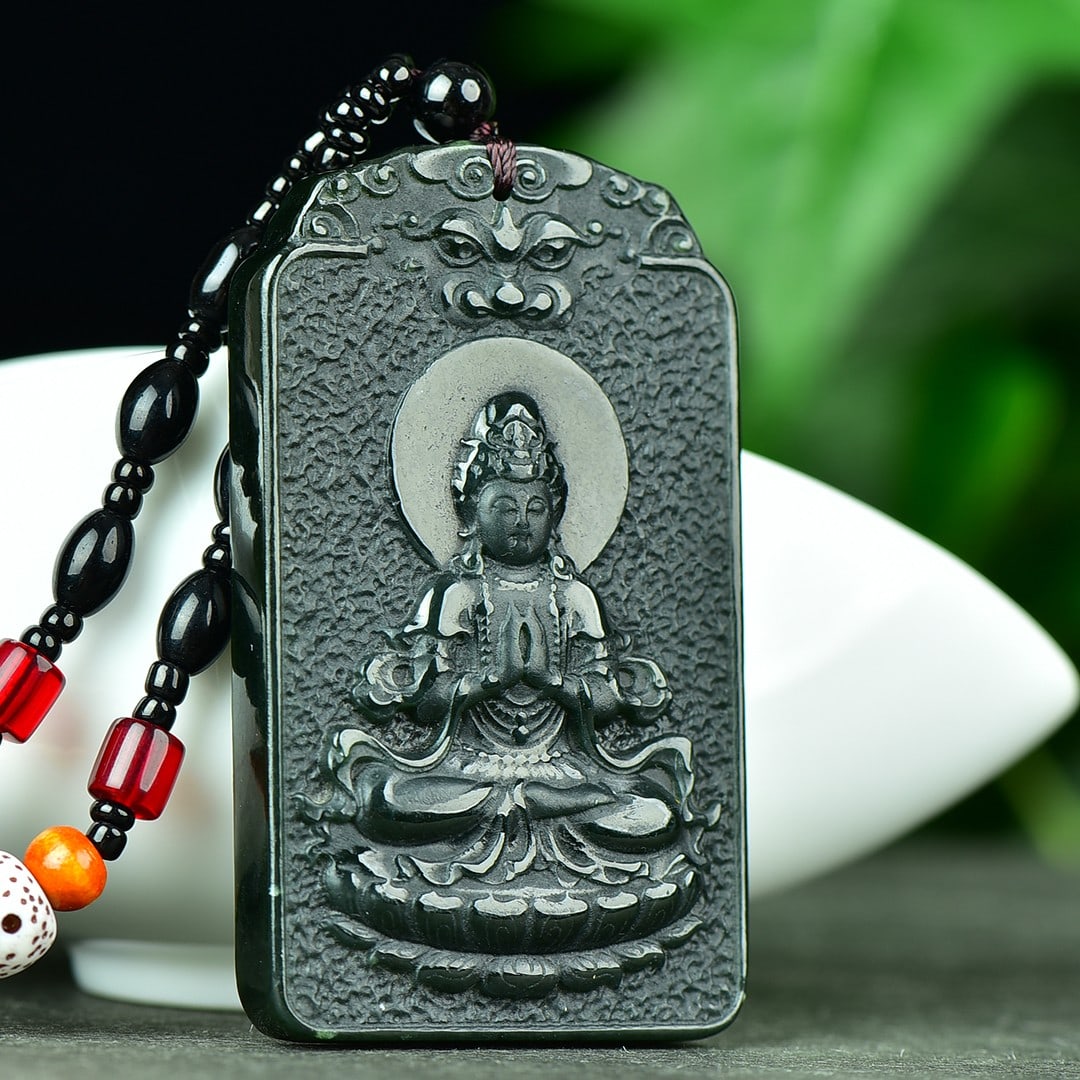 An Exquisite Sapphire Avalokitesvara Pattern Pendant - 2