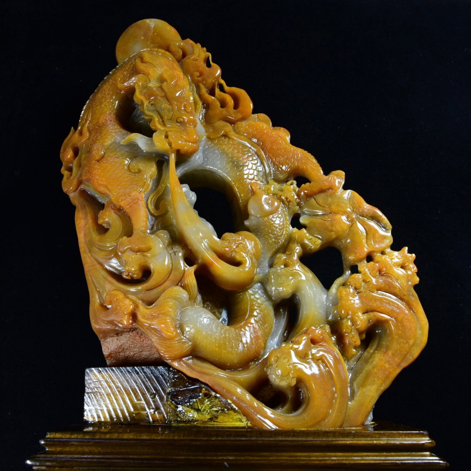 A Huge Tianhuang Stone Dragon Pattern Ornament - 2