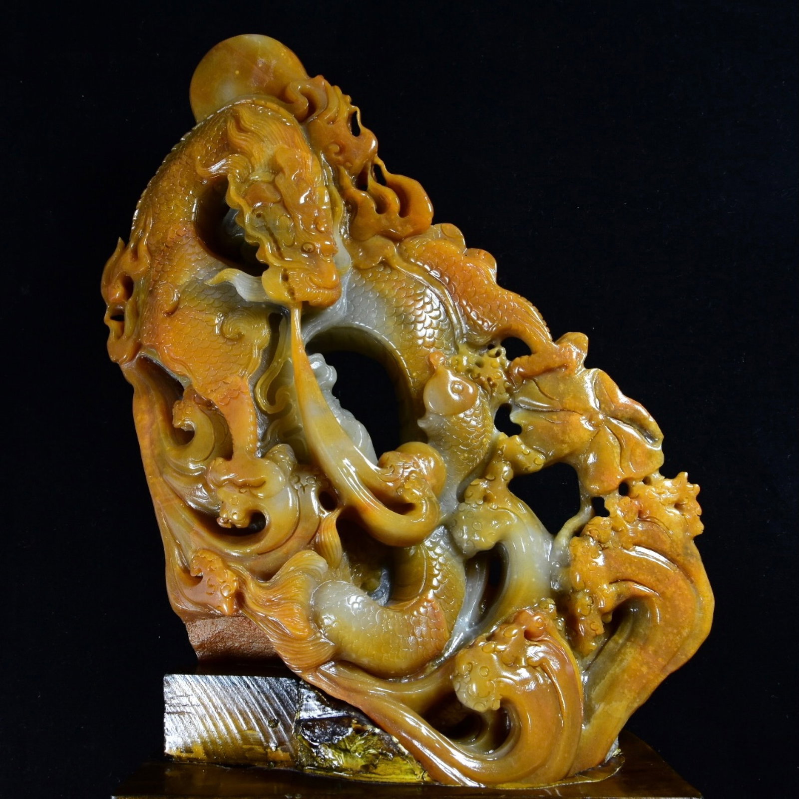 A Huge Tianhuang Stone Dragon Pattern Ornament - 4