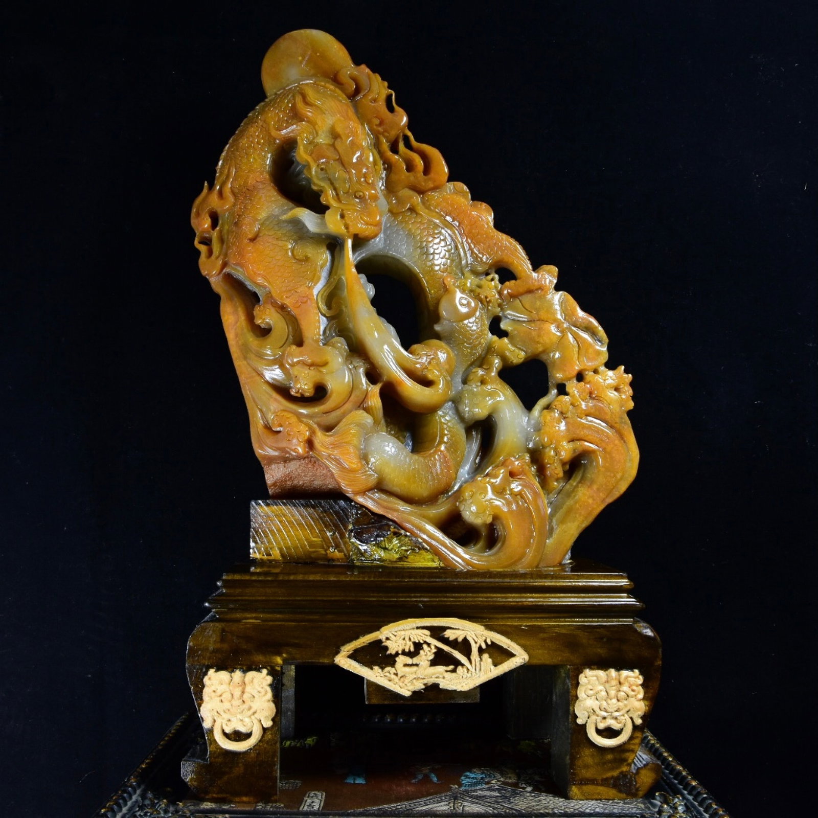 A Huge Tianhuang Stone Dragon Pattern Ornament - 5