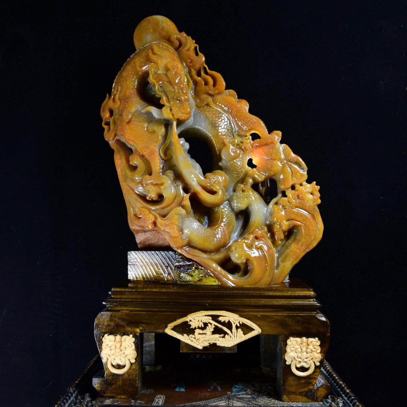 A Huge Tianhuang Stone Dragon Pattern Ornament - 6