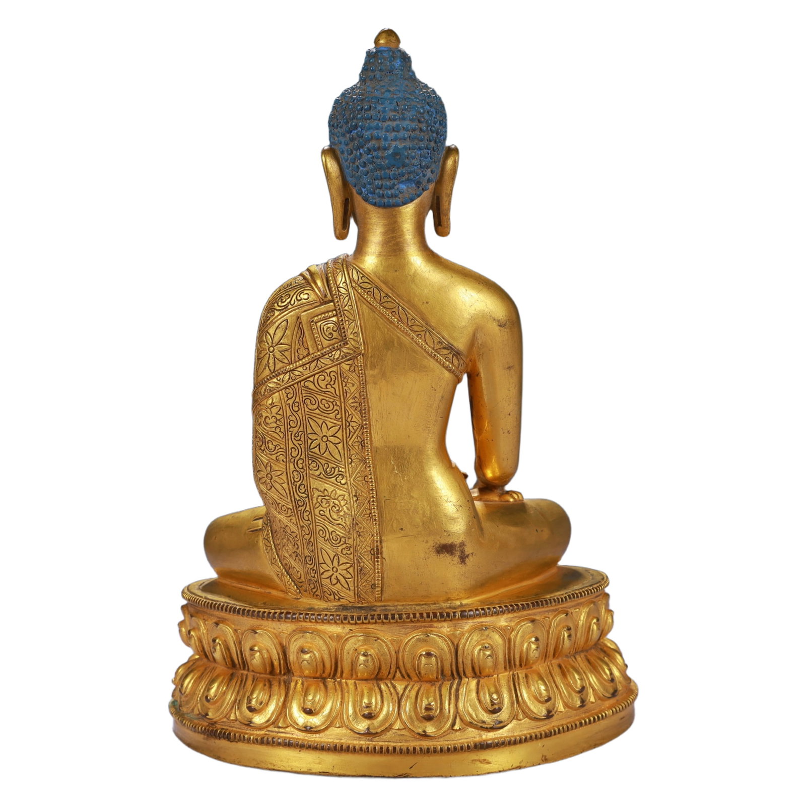 A Solemn Gilt Bronze Statue of Sakyamuni - 8