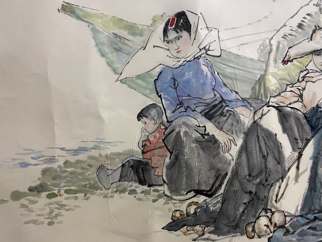 A Chinese Ink Painting of Figure on Paper,Zhou Sicong - 2
