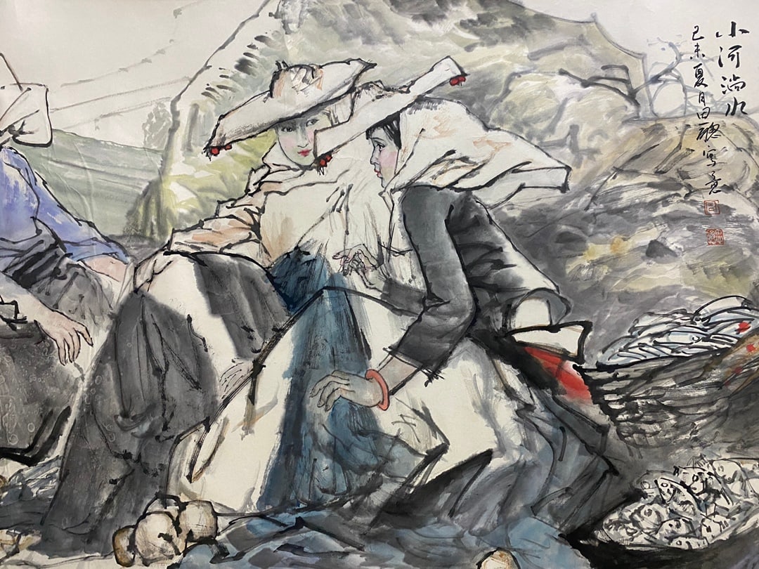 A Chinese Ink Painting of Figure on Paper,Zhou Sicong - 3