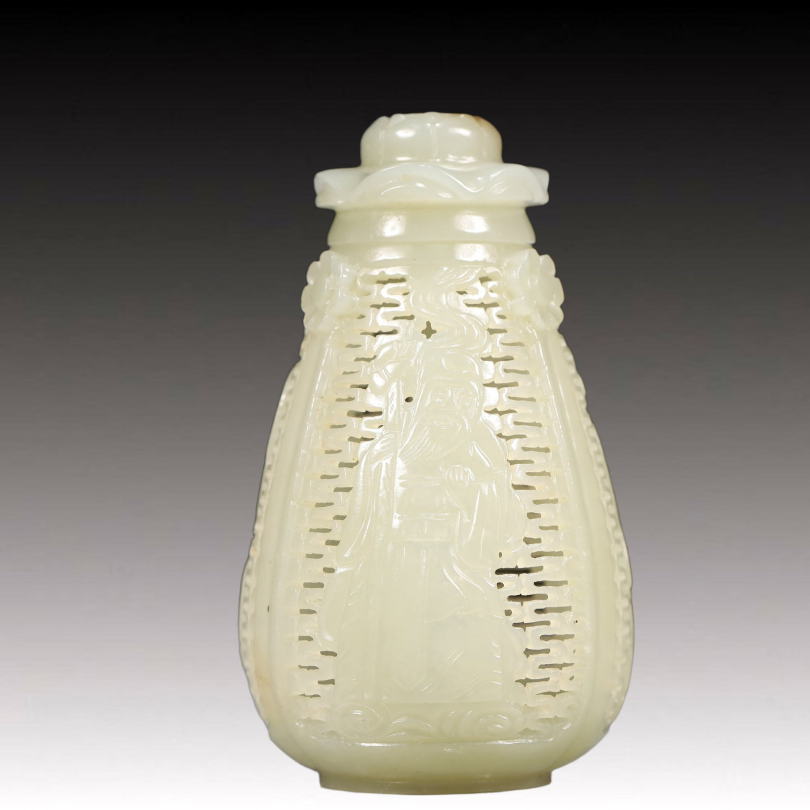 An Exquisite White Jade Figure Pattern Censer - 3