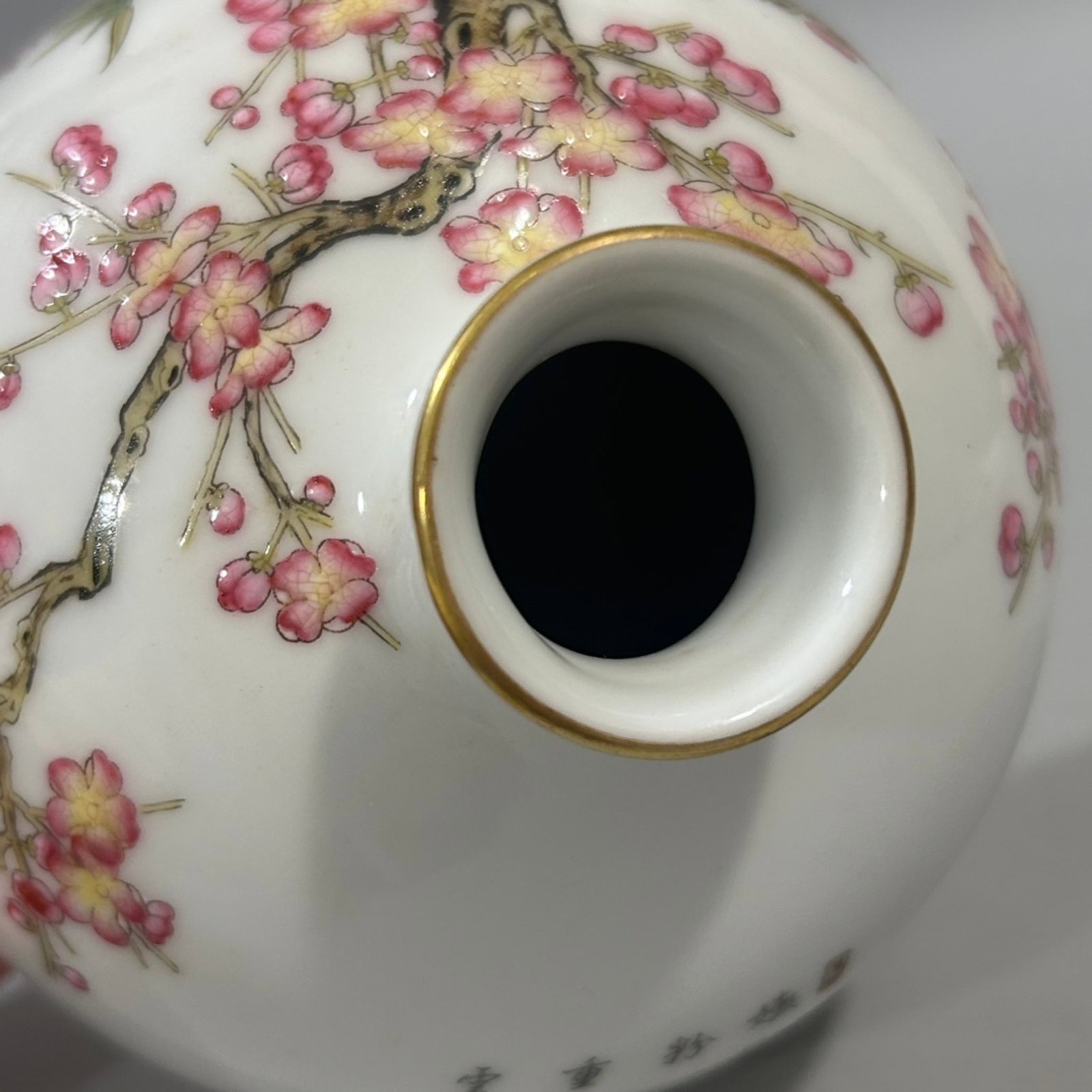 An Exquisite Famille-Rose Painted Gold Plum Blossom Pattern Water Pot,With Poem - 5