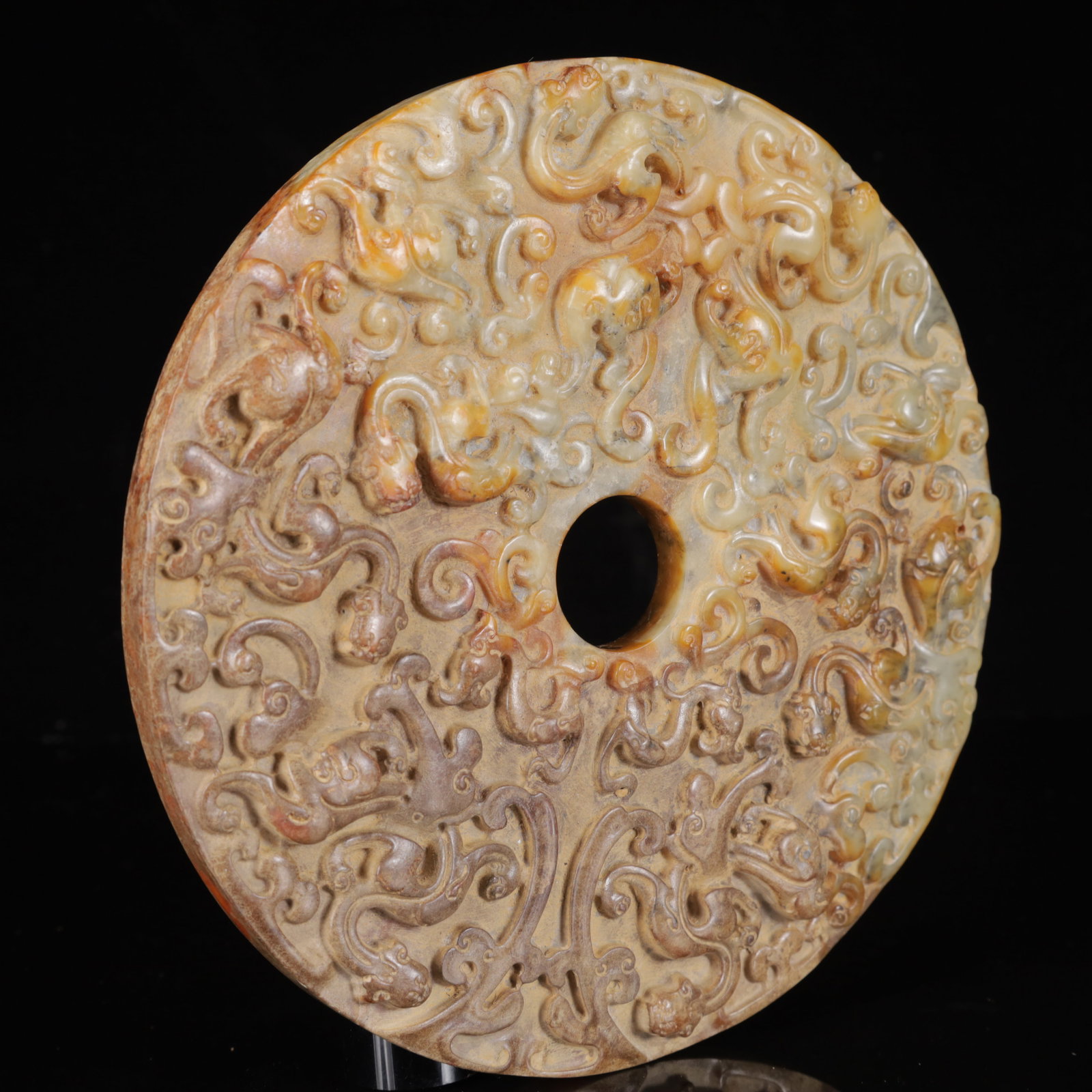 An Exquisite White Jade Chi-Dragon Pattern Jade Pendant,with Poem - 7