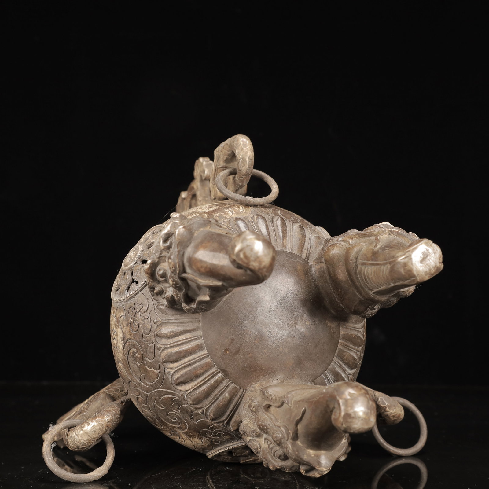 An Exquisite Silver-Plated Bronze Dragon-Ears Beast-legs Censer - 13