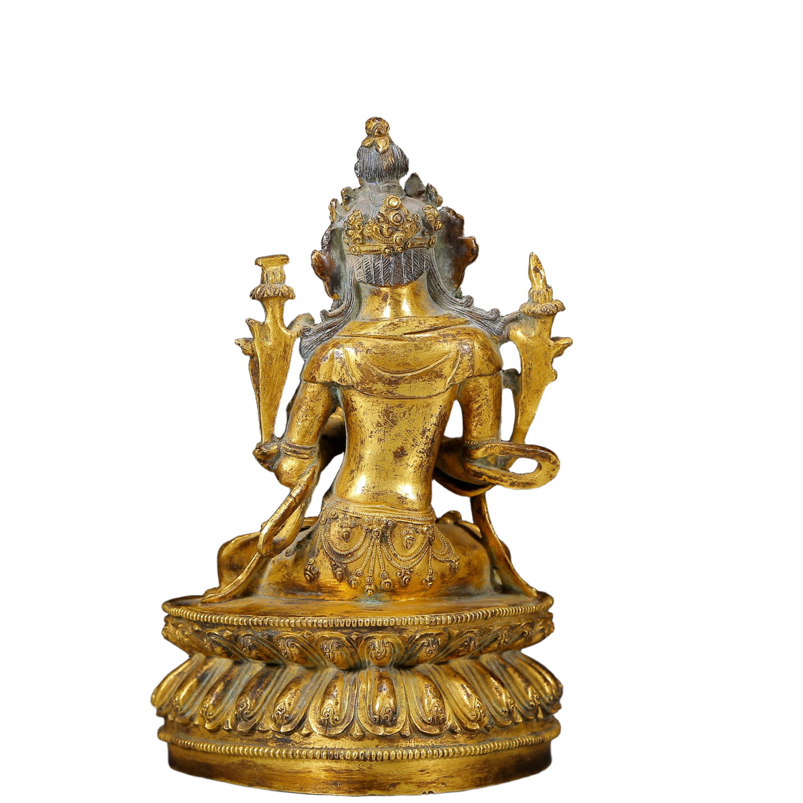 A Solemn Gilt Bronze Statue of Manjusri - 8