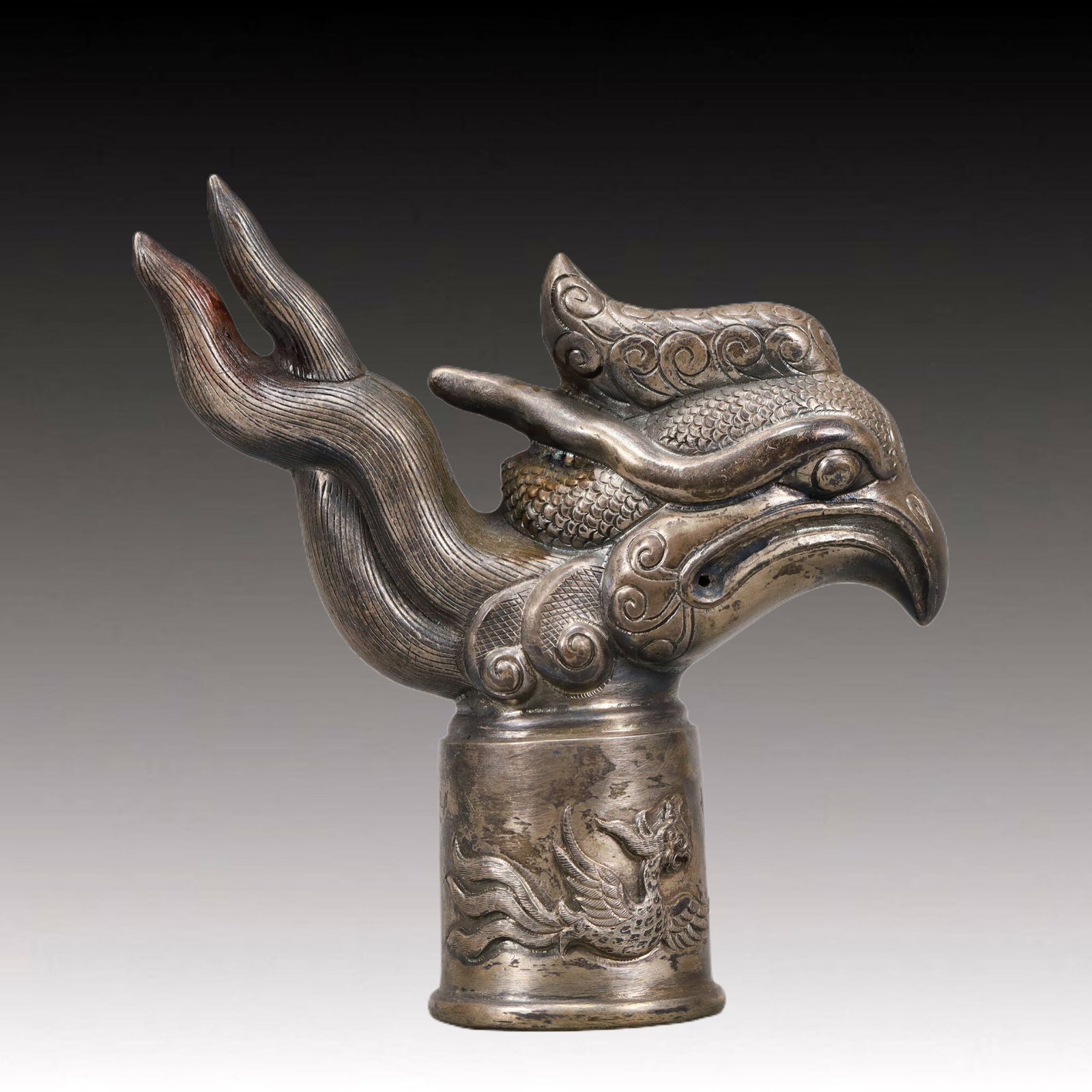 A Precious Silver 'Auspicious Beast& Ocean' Ewer - 11
