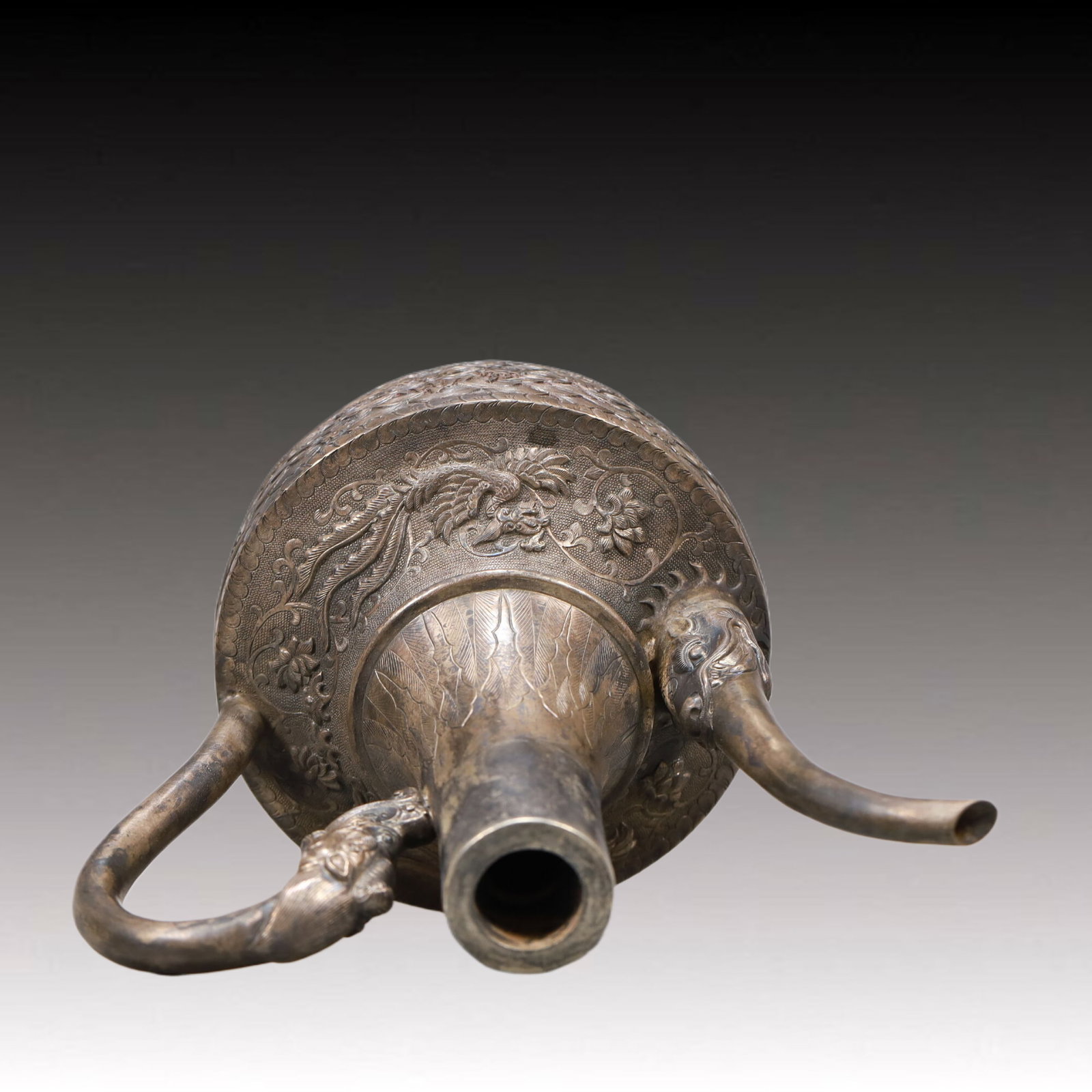 A Precious Silver 'Auspicious Beast& Ocean' Ewer - 12